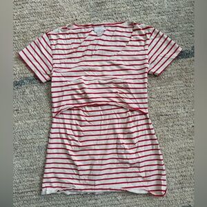 Boob Design - red striped nursing shirt